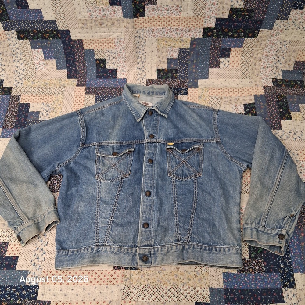True Vintage 60s Big Yank Denim Jacket Mens Large Blue Selvedge Western Workwear